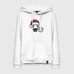 Толстовка-худи хлопковая мужская I believe in Santa, цвет: белый