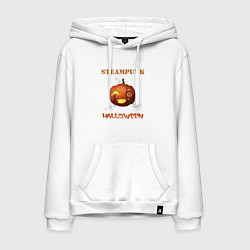 Толстовка-худи хлопковая мужская Стимпанк хэллоуин, цвет: белый