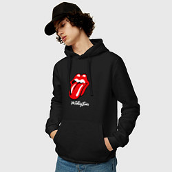 Толстовка-худи хлопковая мужская Rolling Stones Роллинг Стоунз, цвет: черный — фото 2