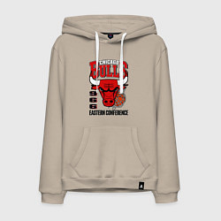 Толстовка-худи хлопковая мужская Chicago Bulls NBA, цвет: миндальный