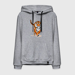 Толстовка-худи хлопковая мужская Властный хозяин джунглей, цвет: меланж