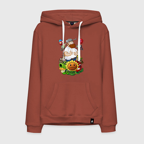 Мужская толстовка-худи Craaaaazy Dave / Кирпичный – фото 1