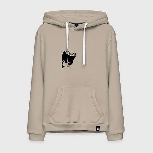 Мужская толстовка-худи Кот в маске / Миндальный – фото 1
