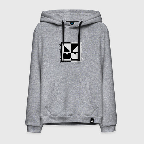 Мужская толстовка-худи GEOMETRY DASH BLACK WHITE / Меланж – фото 1