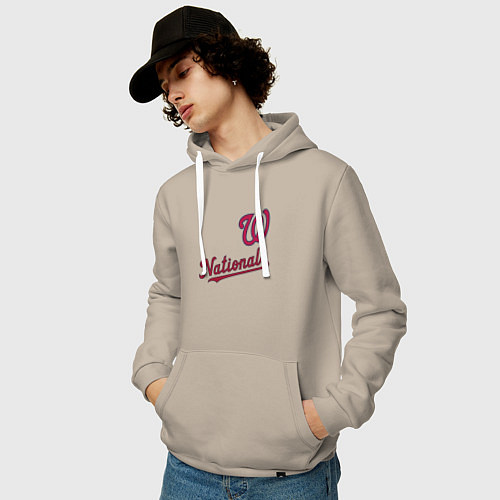 Мужская толстовка-худи Washington Nationals - baseball team! / Миндальный – фото 3
