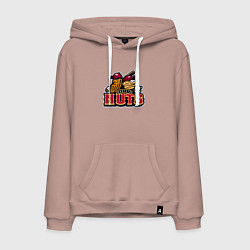 Толстовка-худи хлопковая мужская Modesto Nuts -baseball team, цвет: пыльно-розовый
