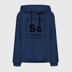 Толстовка-худи хлопковая мужская САРКАЗМ - SARCASM, Sc Таблица Менделеева, цвет: тёмно-синий