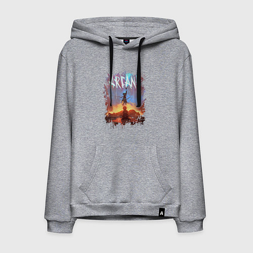 Мужская толстовка-худи JINX HERE WAS ARCANE LEAGUE OF LEGENDS ДЖИНКС / Меланж – фото 1