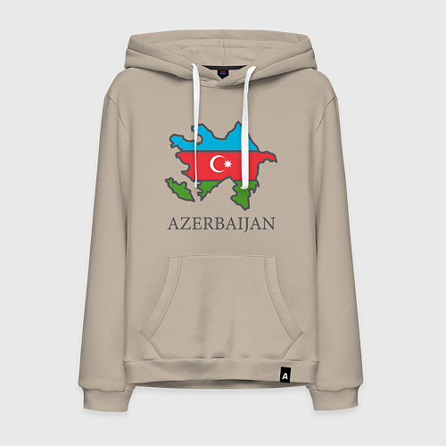 Мужская толстовка-худи Map Azerbaijan / Миндальный – фото 1
