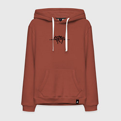 Толстовка-худи хлопковая мужская Stray Logo, цвет: кирпичный