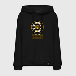 Толстовка-худи хлопковая мужская Boston Bruins , Бостон Брюинз, цвет: черный