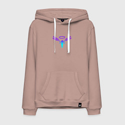 Толстовка-худи хлопковая мужская WALHALLA TEAM NEON LOGO ТОКИЙСКИЕ МСТИТЕЛИ, цвет: пыльно-розовый