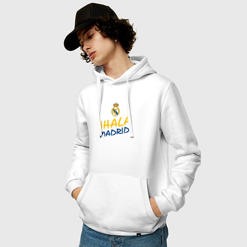 Мужская толстовка-худи HALA MADRID, Real Madrid, Реал Мадрид / Белый – фото 3