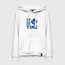 Толстовка-худи хлопковая мужская It is Toronto Maple Leafs Time, Торонто Мейпл Лифс, цвет: белый