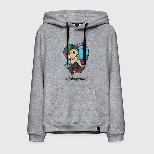 Мужская толстовка-худи Cyberpunk 2077 Judy Киберпанк Джуди / Меланж – фото 1