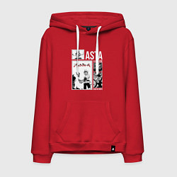 Толстовка-худи хлопковая мужская Asta art, цвет: красный