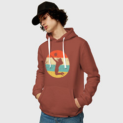 Толстовка-худи хлопковая мужская Volleyball Set, цвет: кирпичный — фото 2