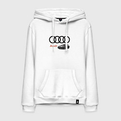 Толстовка-худи хлопковая мужская Audi Prestige, цвет: белый
