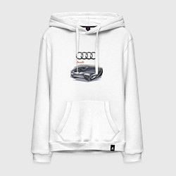Толстовка-худи хлопковая мужская Audi Concept, цвет: белый