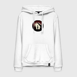 Толстовка-худи хлопковая мужская Инопланетянка, цвет: белый