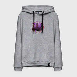 Толстовка-худи хлопковая мужская Беговая Клякса, цвет: меланж