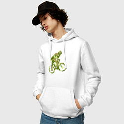 Толстовка-худи хлопковая мужская BMX Camouflage Retro, цвет: белый — фото 2