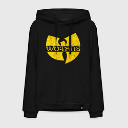 Толстовка-худи хлопковая мужская Wu tang logo, цвет: черный