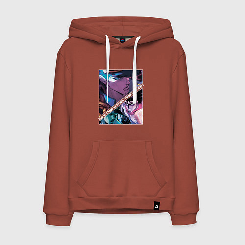 Мужская толстовка-худи Джотаро Куджо из ДжоДжо / Кирпичный – фото 1