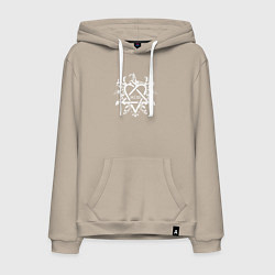 Толстовка-худи хлопковая мужская Him universal, цвет: миндальный