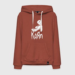 Толстовка-худи хлопковая мужская Korn КоРн, цвет: кирпичный