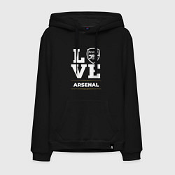 Толстовка-худи хлопковая мужская Arsenal Love Classic, цвет: черный