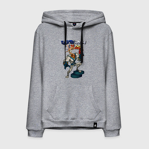 Мужская толстовка-худи Earth worm - Jim / Меланж – фото 1