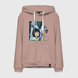 Толстовка-худи хлопковая мужская Haku & Sen, цвет: пыльно-розовый