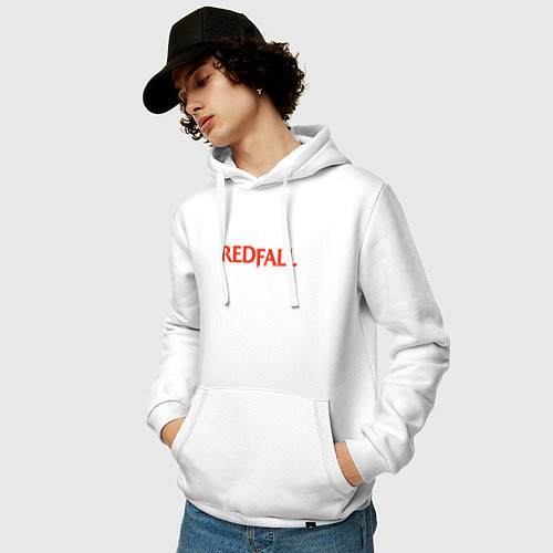 Мужская толстовка-худи Redfall logo / Белый – фото 3