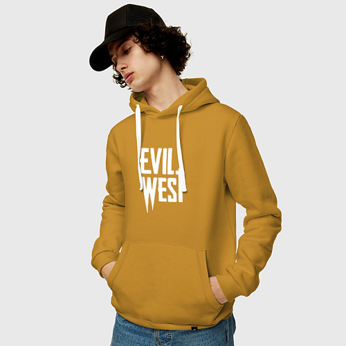 Мужская толстовка-худи Evil west logo / Горчичный – фото 3