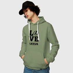 Толстовка-худи хлопковая мужская Lexus Love Classic, цвет: авокадо — фото 2