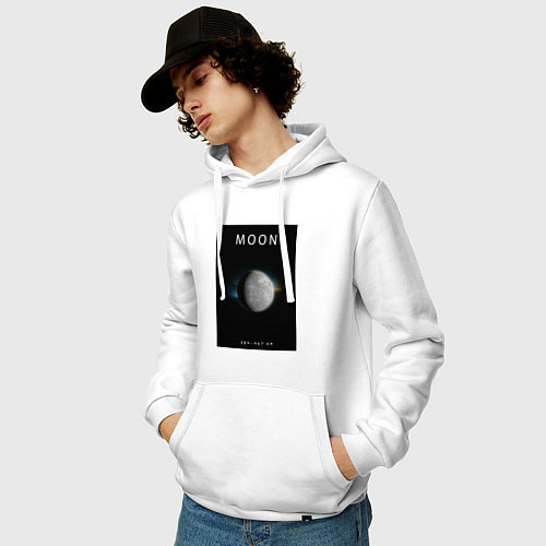 Мужская толстовка-худи Moon Луна Space collections / Белый – фото 3