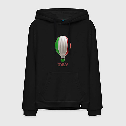 Мужская толстовка-худи 3d aerostat Italy flag / Черный – фото 1