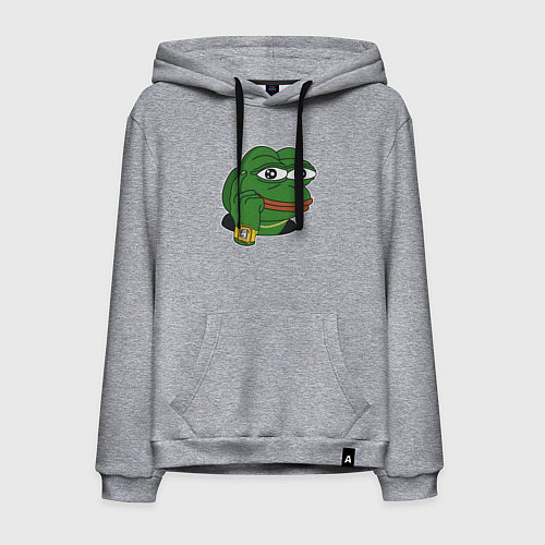Мужская толстовка-худи Пепе Лягушонок советует думать / Меланж – фото 1