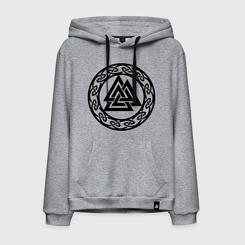 Мужская толстовка-худи Валькнут - символ Одина / Меланж – фото 1