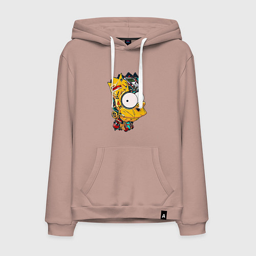 Мужская толстовка-худи Cyber-Bart - Simpsons family / Пыльно-розовый – фото 1