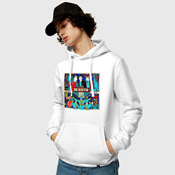 Толстовка-худи хлопковая мужская Beastie Boys hip hop, цвет: белый — фото 2