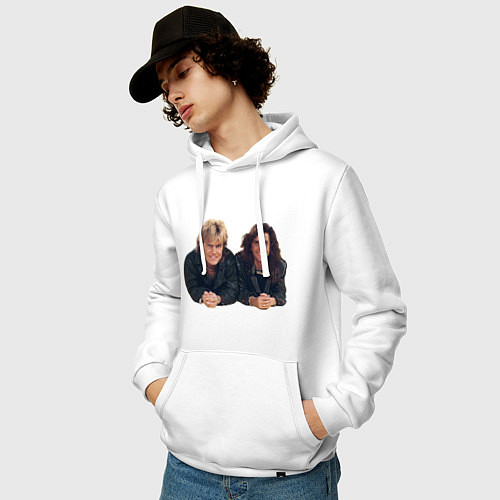 Мужская толстовка-худи Modern Talking band / Белый – фото 3