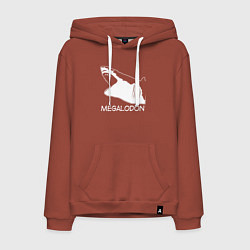 Толстовка-худи хлопковая мужская Пасть мегалодона, цвет: кирпичный