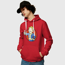 Толстовка-худи хлопковая мужская Vault boy like, цвет: красный — фото 2