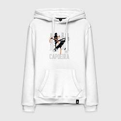 Толстовка-худи хлопковая мужская Capoeira contactless combat, цвет: белый