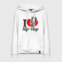 Толстовка-худи хлопковая мужская Love Hip Hop, цвет: белый