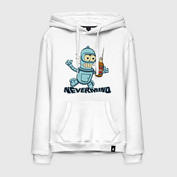 Толстовка-худи хлопковая мужская Little Bender, цвет: белый