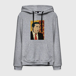 Толстовка-худи хлопковая мужская Майкл кричит нееееет - Офис, цвет: меланж