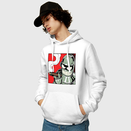 Мужская толстовка-худи Smoke Bender / Белый – фото 3